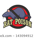 rat killer poison logo. vector illustration 143094912