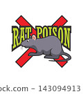rat killer poison logo. vector illustration 143094913