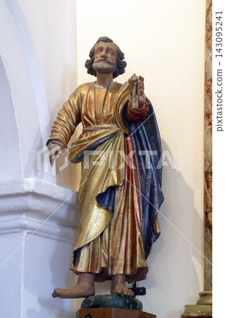 Saint Peter the Apostle, statue in the Church of Saint Francis Xavier in Vugrovec, Croatia Saint Peter the Apostle, statue in the Church of Saint Francis Xavier in Vugrovec, Croatia 143095241