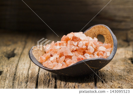 Himalayan Pink Salt in Container, Healthy Mineral Himalayan Pink Salt in Container, Healthy Mineral 143095523