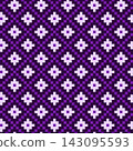 Halloween pixel art geometric seamless pattern in purple and lavender 143095593