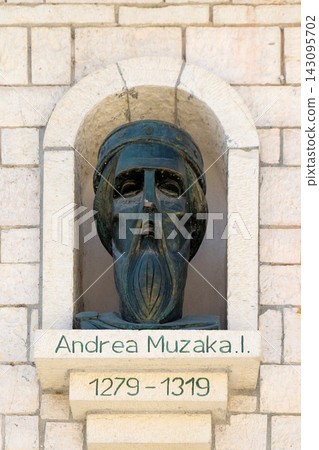 Memorial of Andrea I Muzaki Lordship of Berat in Old town Berat, Albania Memorial of Andrea I Muzaki Lordship of Berat in Old town Berat, Albania 143095702