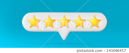 Five-star rating icon for review system design 143096457