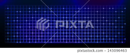 Blue tech grid with precise neon pattern lines Blue tech grid with precise neon pattern lines 143096463