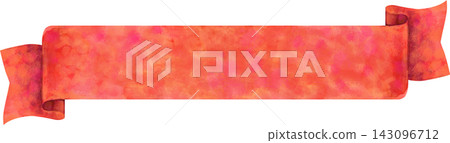 Watercolor carmine ribbon. Hand-drawn illustration 143096712