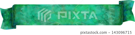 Watercolor emerald green ribbon. Hand-drawn illustration Watercolor emerald green ribbon. Hand-drawn illustration 143096715