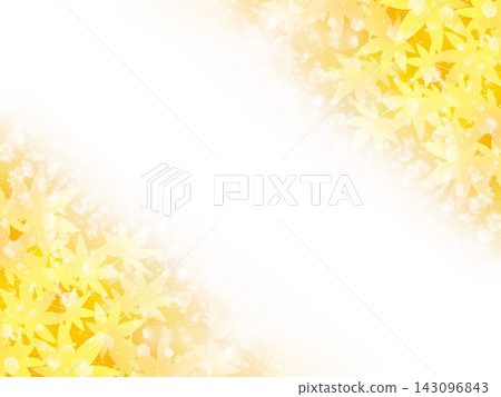 閃亮的橙色秋葉背景插圖/邊框（深色） 143096843