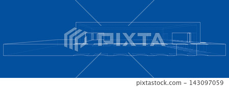 architectural blueprint illustration. Vector architectural blueprint illustration. Vector 143097059
