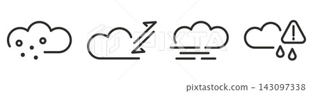 flat cloud icons for weather and air quality flat cloud icons for weather and air quality 143097338