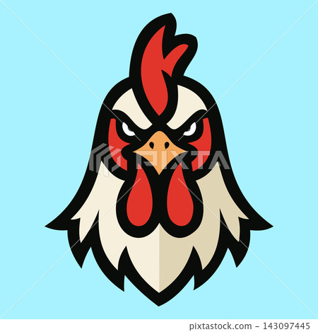 Aggressive Rooster Cock Fighting Bird Vector Illustration 143097445