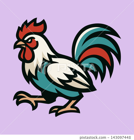 Aggressive Rooster Cock Fighting Bird Vector Illustration Aggressive Rooster Cock Fighting Bird Vector Illustration 143097448