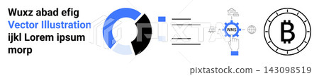Blockchain, cryptocurrency, financial technology, digital currency, decentralization, investment analysis. Data flow and Bitcoin icon with circular diagram and process gear. Blockchain Blockchain, cryptocurrency, financial technology, digital currency, decentralization, investment analysis. Data flow and Bitcoin icon with circular diagram and process gear. Blockchain 143098519