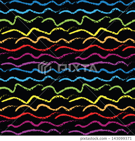 Colorful wavy paint brush strokes seamless vector illustration Colorful wavy paint brush strokes seamless vector illustration 143099371