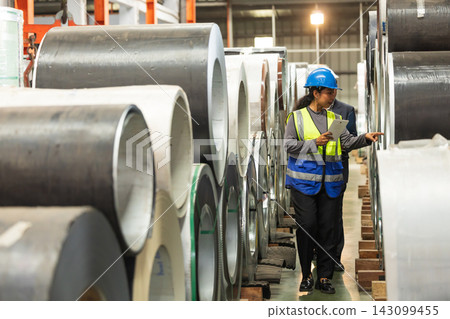 Team of quality control inspector working in observing heavy industry factory. Team of quality control inspector working in observing heavy industry factory. 143099455