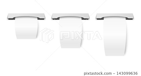 Receipt Paper Vector Illustration. Cash Register Receipt Slip Set. Blank Thermal Receipt Paper Isolated for POS Terminal, ATM, Payment, Purchase, Billing, Invoice, Checkout, Retail Design Receipt Paper Vector Illustration. Cash Register Receipt Slip Set. Blank Thermal Receipt Paper Isolated for POS Terminal, ATM, Payment, Purchase, Billing, Invoice, Checkout, Retail Design 143099636