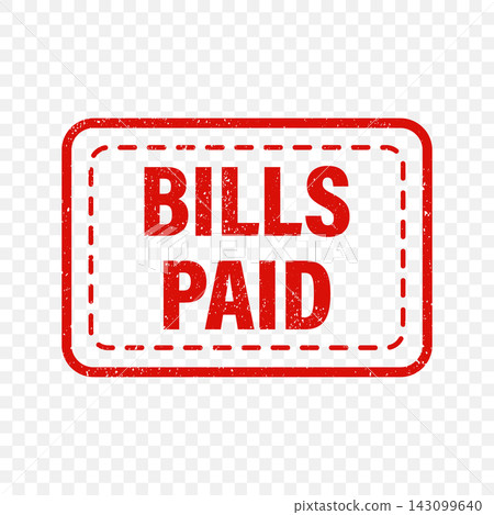 Bills Paid Stamp Icon, Vector Illustration. Red Bills Paid Rubber Stamp with Dashed Border. Bills Paid Payment Confirmation Sign for Invoice, Receipt, Accounting, Finance, Paid Status Record Bills Paid Stamp Icon, Vector Illustration. Red Bills Paid Rubber Stamp with Dashed Border. Bills Paid Payment Confirmation Sign for Invoice, Receipt, Accounting, Finance, Paid Status Record 143099640