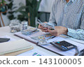 Close Up of Hands Counting Money for Personal Savings Plan. 143100005