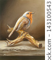 Still life with european robin 143100543