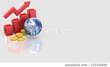 Global Economic Growth with a Rising Financial Chart 3d render. Global Economic Growth with a Rising Financial Chart 3d render. 143100940