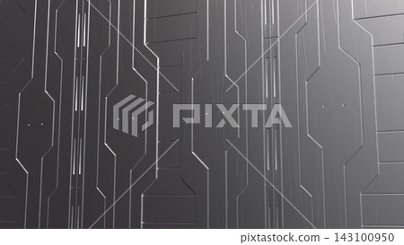 Futuristic Gray Science Fiction Wall Panel Texture 3d render. 143100950