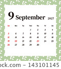 September 2027 Monthly Calendar, Sunday Start, Cute Pattern 143101145