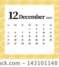 Monthly calendar for December 2027, Sunday start, Scandinavian design. 143101148