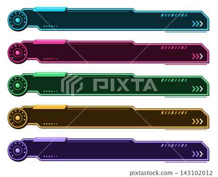 Cyber Title Frame with HUD Gauge, 5-Color Set 143102012