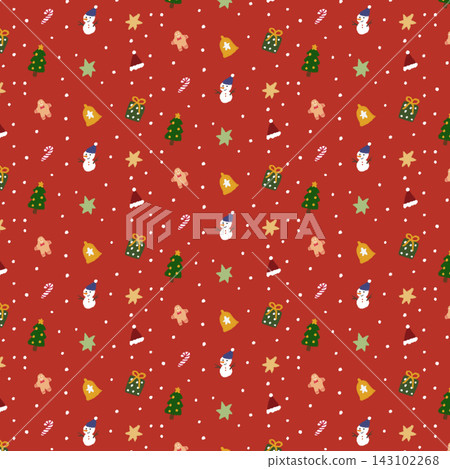 Christmas-themed background material (red, snow and presents, tree, snowman) Christmas-themed background material (red, snow and presents, tree, snowman) 143102268
