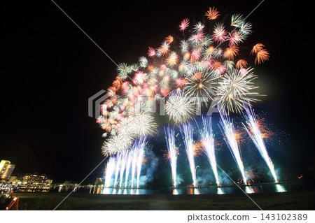 Scenery with fireworks Scenery with fireworks 143102389