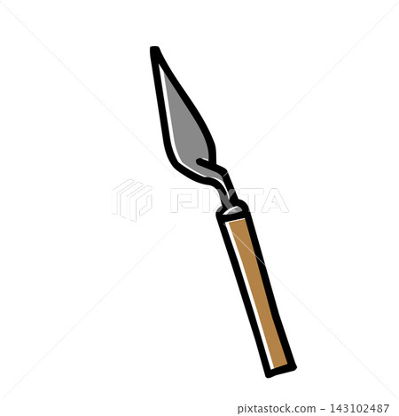 Hand-drawn illustration of a palette knife Hand-drawn illustration of a palette knife 143102487