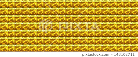 A seamless abstract background material featuring luxurious gold metal tiles. A seamless abstract background material featuring luxurious gold metal tiles. 143102711