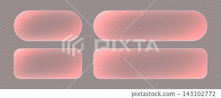 Transparent glass buttons, red clear banners. Futuristic interface templates for web design. 143102772