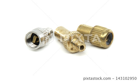 Brass and Metal Tire Valve Adapters for Bicycle and Car Pumps, Presta to Schrader Converters Brass and Metal Tire Valve Adapters for Bicycle and Car Pumps, Presta to Schrader Converters 143102950