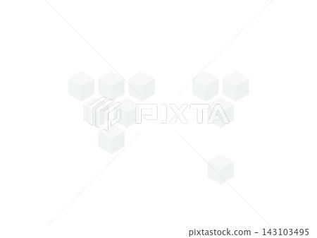 A set of isometric illustrations of cubes that gradually decrease in number (light gray) A set of isometric illustrations of cubes that gradually decrease in number (light gray) 143103495