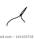 Hand-drawn illustration of needle and thread 143103718