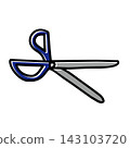 Hand-drawn illustration of scissors 143103720