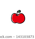 Hand-drawn illustration of an apple 143103873