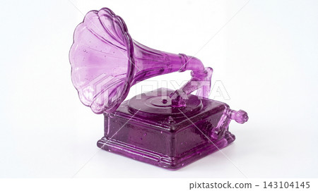 Purple gummy candy shaped like a vintage gramophone with gramophone isolated background confectionery delicious transparent translucent phonograph turntable lighting creative imagination Purple gummy candy shaped like a vintage gramophone with gramophone isolated background confectionery delicious transparent translucent phonograph turntable lighting creative imagination 143104145