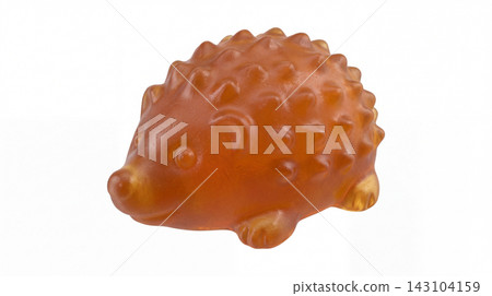 Translucent amber hedgehog gummy candy with hedgehog translucent isolated background confectionery individually delicious appetizing colorful decoration miniature playtime Translucent amber hedgehog gummy candy with hedgehog translucent isolated background confectionery individually delicious appetizing colorful decoration miniature playtime 143104159
