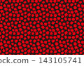 Maple leaf Japanese pattern seamless pattern (red on a black background) 143105741