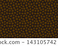 Maple leaf Japanese pattern seamless pattern (brown on a black background) 143105742