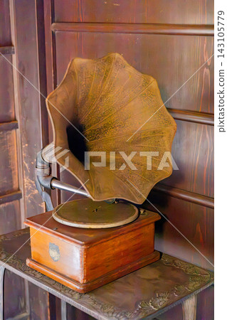 Old gramophone Old gramophone 143105779