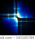 Abstract technology background with glowing blue neon light and intersecting translucent glass panels, futuristic digital layout design 143105789