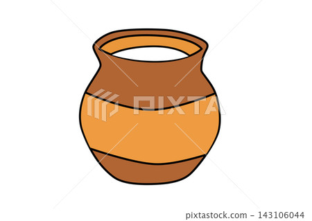 Simple illustration of a clay pot. Simple illustration of a clay pot. 143106044