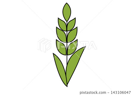 A detailed illustration of a green plant symbolizing growth and festivity. 143106047
