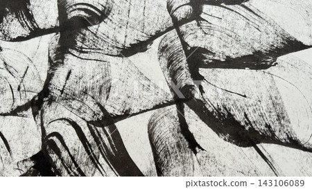 A background that evokes the texture of Japanese paper, a drawing in ink depicting brushstrokes like a flag fluttering in the wind, and a banner-sized, faded brush pattern. A background that evokes the texture of Japanese paper, a drawing in ink depicting brushstrokes like a flag fluttering in the wind, and a banner-sized, faded brush pattern. 143106089