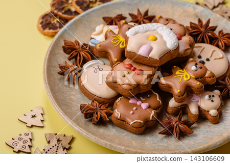 Sweet, colorful, homemade Christmas gingerbread cookies. Christmas gingerbread cookies Sweet, colorful, homemade Christmas gingerbread cookies. Christmas gingerbread cookies 143106609