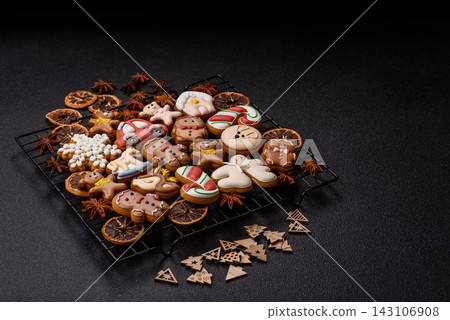 Sweet, colorful, homemade Christmas gingerbread cookies. Christmas gingerbread cookies Sweet, colorful, homemade Christmas gingerbread cookies. Christmas gingerbread cookies 143106908