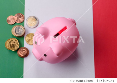 A piggy bank as a concept for storing, accumulating, and saving financial resources. A piggy bank A piggy bank as a concept for storing, accumulating, and saving financial resources. A piggy bank 143106924