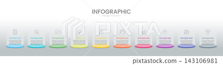 Infographic 10 options design elements for your business data. Vector Illustration. Infographic 10 options design elements for your business data. Vector Illustration. 143106981